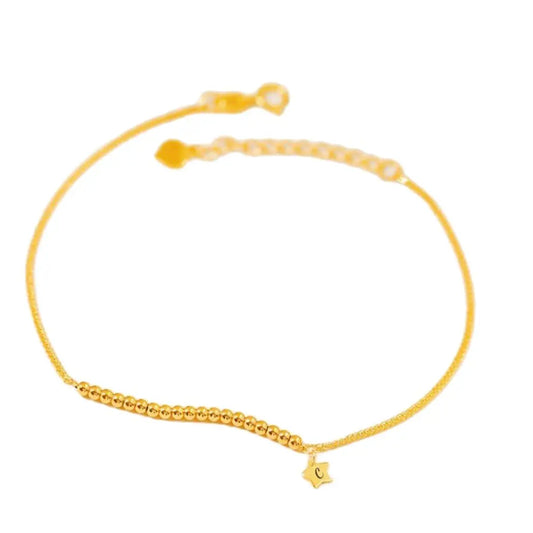 MADALENA SARARA 18K Yellow Gold Chain Women Bracelet Three Classic Styles Trendy Rope Chain Retangular Circle Chopin